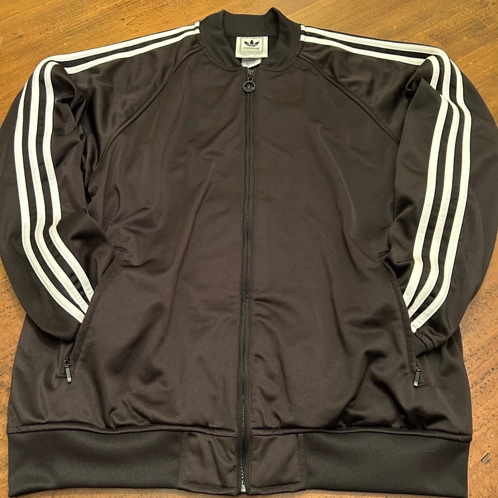 Adidas Mens Superstar Track Jacket Vintage Trefoil Logo 90's Black White Size M - Picture 10 of 16